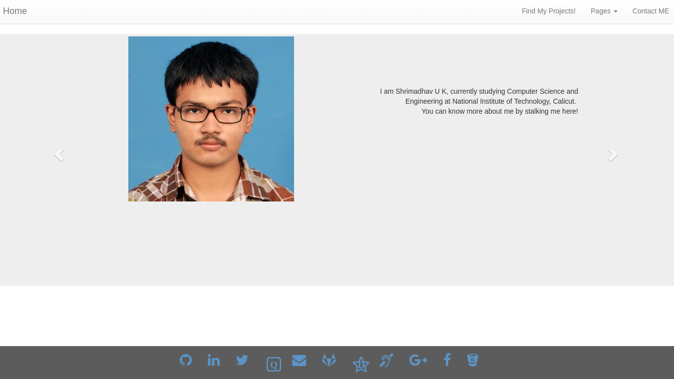 shrimadhavuk.me viewed on Google Chrome with JavaScript enabled